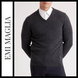 NWT Emi Maglia Cashmere Blend Charcoal Sweater